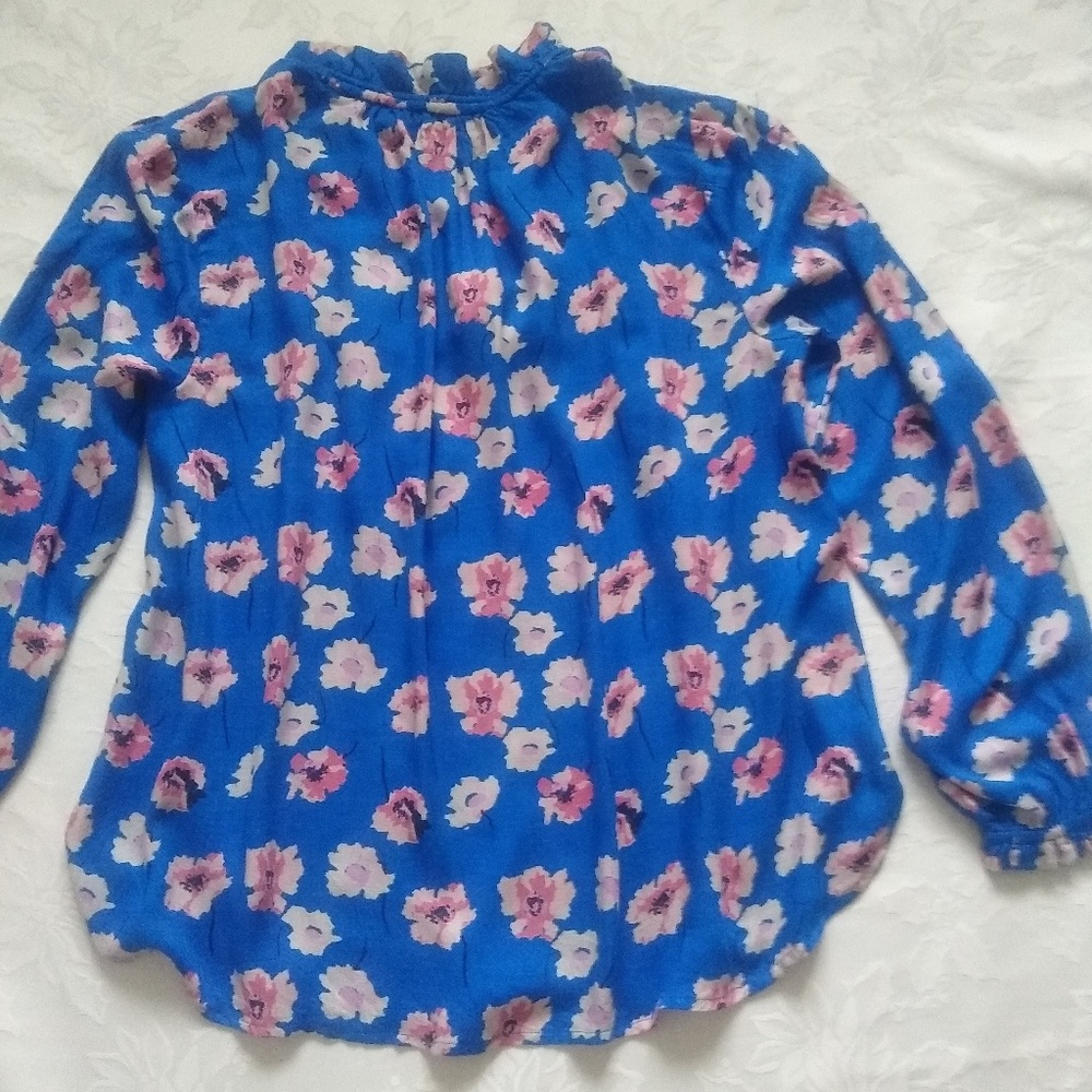 Ruffle Neck Split Sleeve Peasant Boho Blouse - image 2